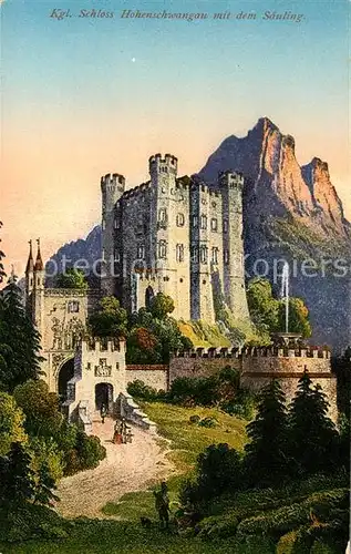 AK / Ansichtskarte Schloss Hohenschwangau mit Saeuling Kat. Schwangau