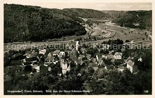 AK / Ansichtskarte Muggendorf Fraenkische Schweiz Fliegeraufnahme Blick von Hans Schemm Warte Kat. Wiesenttal