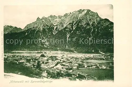 AK / Ansichtskarte Mittenwald Bayern mit Karwendelgebirge Kat. Mittenwald