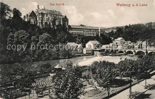 AK / Ansichtskarte Weilburg Blick ueber die Lahn zum Schloss Kat. Weilburg Lahn