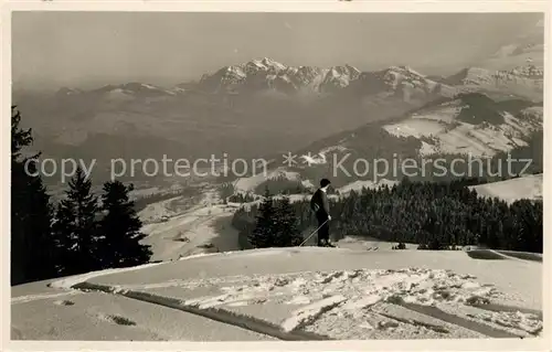 AK / Ansichtskarte Ebnat Kappel Winterpanorama Skifahrer Alpen Kat. Ebnat Kappel
