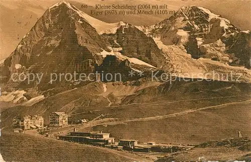 AK / Ansichtskarte Kleine Scheidegg Interlaken mit Eiger und Moench Berner Alpen Kat. Kleine Scheidegg