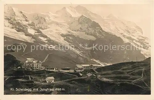 AK / Ansichtskarte Kleine Scheidegg Interlaken Berghotel mit Blick zur Jungfrau Berner Alpen Kat. Kleine Scheidegg