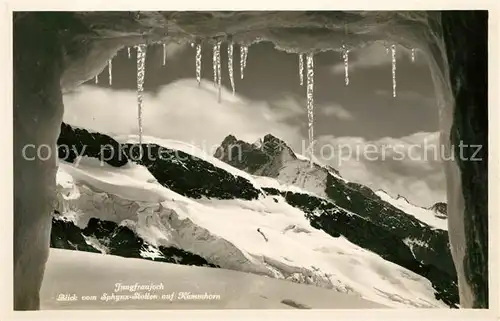 AK / Ansichtskarte Jungfraujoch Blick vom Sphynx Stollen auf Kammhorn Gebirgspanorama Berner Alpen Kat. Jungfrau