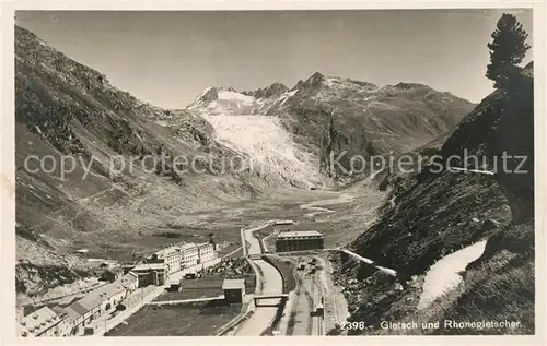 AK / Ansichtskarte Gletsch Panorama mit Rhonegletscher Kat. Rhone