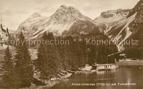 AK / Ansichtskarte Arosa GR Untersee mit Furkahoerner Urner Alpen Kat. Arosa