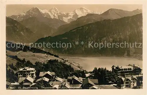 AK / Ansichtskarte Beatenberg Panorama Thunersee gegen Jungfraugruppe Berner Alpen Kat. Beatenberg