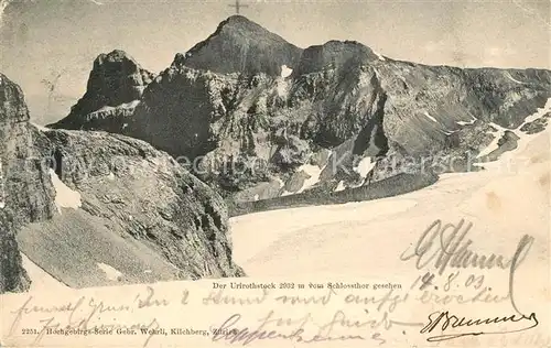 AK / Ansichtskarte Uri Rotstock vom Schlosstor gesehen Gebirgspanorama Alpen Kat. Uri Rotstock