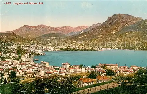 AK / Ansichtskarte Lugano Lago di Lugano Panorama Col Monte Bre Luganersee