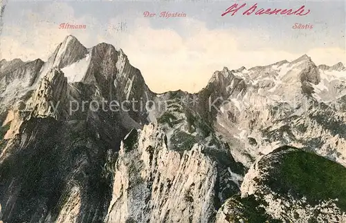 AK / Ansichtskarte Appenzell IR Gebirgspanorama Altmann Saentis Alpstein Appenzeller Alpen Kat. Appenzell