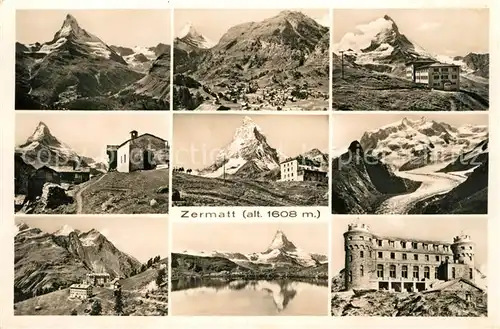 AK / Ansichtskarte Zermatt VS Gebirgspanorama Walliser Alpen Matterhorn Berghotel Bergsee Kat. Zermatt