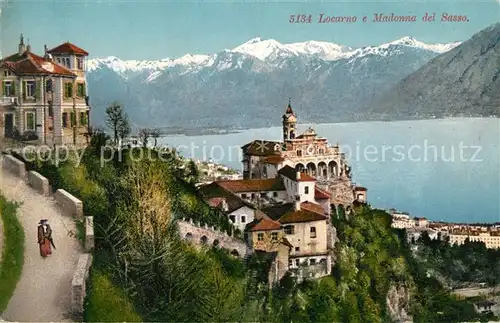 AK / Ansichtskarte Locarno Lago Maggiore Madonna del Sasso Alpi
