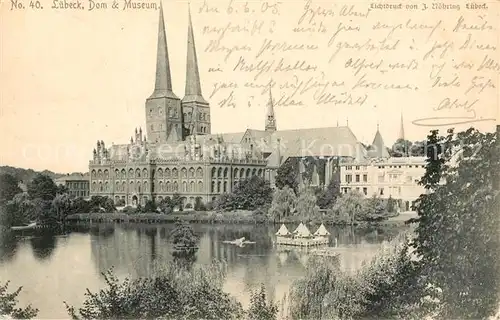 AK / Ansichtskarte Luebeck Dom und Museum Schwanenteich Kat. Luebeck