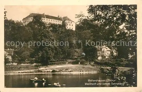 AK / Ansichtskarte Waltershausen Gotha Waldteich und Schloss Tenneberg Kat. Waltershausen