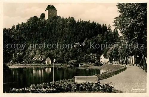 AK / Ansichtskarte Ziegenrueck Uferpartie an der Saale Burg Luftkurort