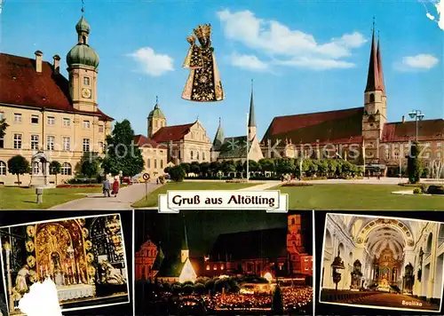 AK / Ansichtskarte Altoetting Gnadenaltar Basilika Abendstimmung Gnadenkirche Marktplatz Kat. Altoetting