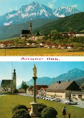 AK / Ansichtskarte Anger Chiemgau Dorfplatz Hochstaufen