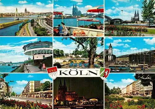 AK / Ansichtskarte Koeln Rhein Dom Hauptbahnhof Rheinterrassen Stadtansichten Kat. Koeln