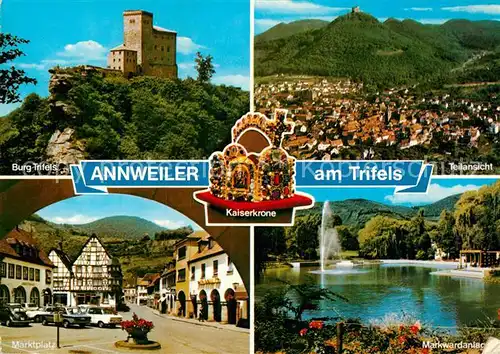 AK / Ansichtskarte Annweiler Trifels Kaiserkrone Marktplatz Burg Kat. Annweiler am Trifels