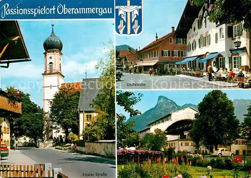 AK / Ansichtskarte Oberammergau Dorf Ettaler Strasse Passiontheater Kat. Oberammergau