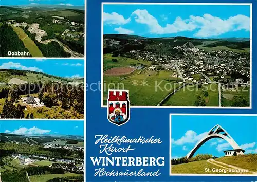 AK / Ansichtskarte Winterberg Hochsauerland Bobbahn Georg Schanze Panorama Kat. Winterberg