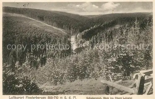 AK / Ansichtskarte Finsterbergen Schabersruh Blick ins Obere Leinatal Landschaftspanorama Kat. Finsterbergen Thueringer Wald