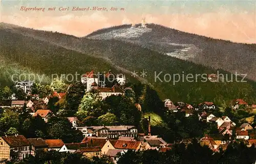 AK / Ansichtskarte Elgersburg Teilansicht mit Carl Eduard Warte und Schloss Kat. Elgersburg