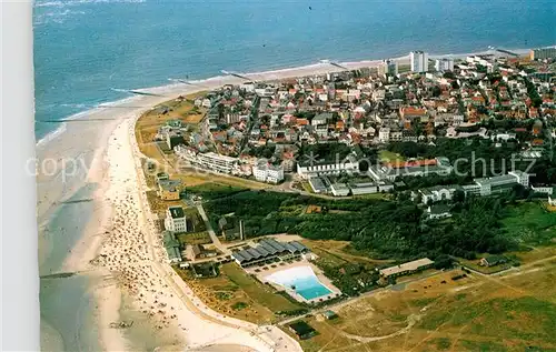 AK / Ansichtskarte Norderney Nordseebad Fliegeraufnahme Meerwasserwellenfreibad Kat. Norderney