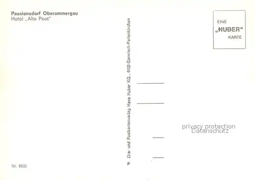 AK / Ansichtskarte Oberammergau Hotel Alte Post  Kat. Oberammergau