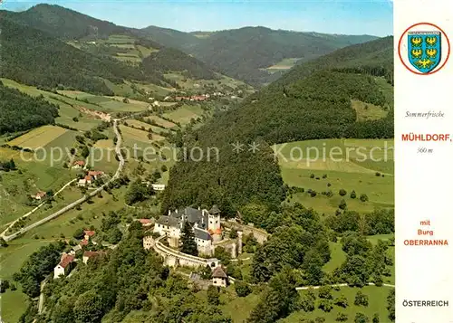 AK / Ansichtskarte Muehldorf Niederoesterreich Fliegeraufnahme Burg Oberranna  Kat. Muehldorf