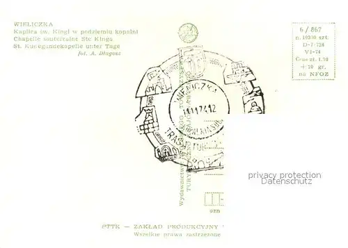 AK / Ansichtskarte Wieliczka Wielicki Kleinpolen Kaplica sw Kingl w podzieiu kopaini Kat. Polen