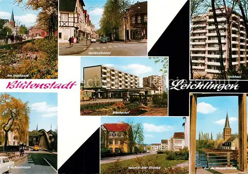 AK / Ansichtskarte Leichlingen Rheinland Stadtpark Gartenstrasse Hochhaus Brueckenstrasse Heinrich Gier Strasse Wupperbruecke Kat. Leichlingen (Rheinland)