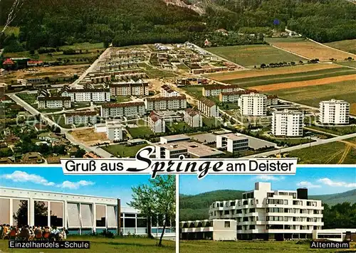 AK / Ansichtskarte Springe Deister Fliegeraufnahme Einzelhandels Schule Altenheim Kat. Springe