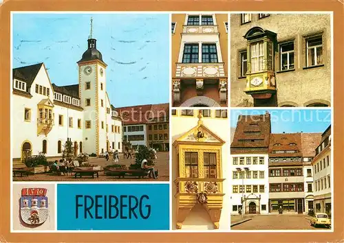 AK / Ansichtskarte Freiberg Neckar Rathaus Obermarkt Meissner Gasse Rathaus Erker Buergerhaeuser Kat. Freiberg am Neckar