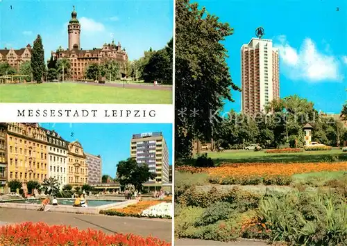 AK / Ansichtskarte Leipzig Neues Rathaus Sachsenplatz Wohnhochhaus Wintergartenstrasse Kat. Leipzig