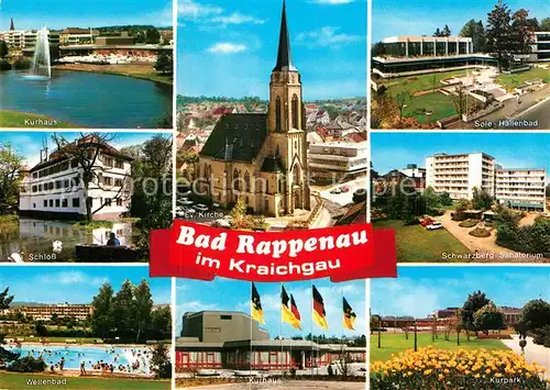 AK / Ansichtskarte Bad Rappenau Kurhaus Schloss Sole Hallenbad Kurpark Schwarzberg Sanatorium Kat. Bad Rappenau