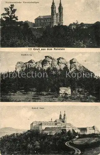 AK / Ansichtskarte Vierzehnheiligen Wallfahrtskirche Staffelberg Schloss Banz Kat. Bad Staffelstein