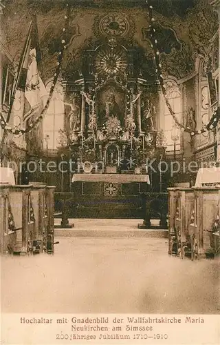 AK / Ansichtskarte Neukirchen Simssee Wallfahrtskirche Hochaltar Kat. Riedering