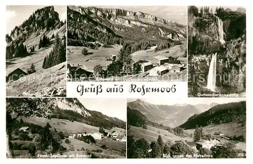 AK / Ansichtskarte Rohrmoos Allgaeu Gottesackerwaende und Wasserfaelle Jagdhaus mit Rotwand Nebelhorn Kat. Oberstdorf