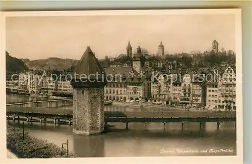 AK / Ansichtskarte Luzern LU Wasserturm und Kapellbruecke Kat. Luzern