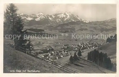 AK / Ansichtskarte Gais AR Panorama mit Blick zur Saentiskette Appenzeller Alpen Kat. Gais
