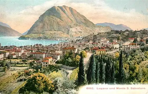 AK / Ansichtskarte Lugano Lago di Lugano Panorama Monte San Salvatore