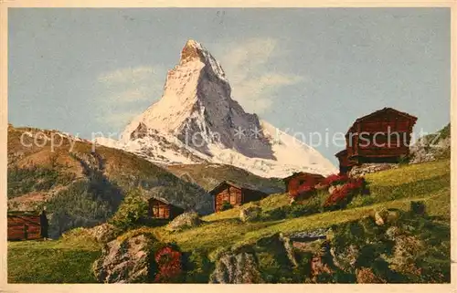 AK / Ansichtskarte Matterhorn VS Le Cervin Walliser Alpen Berghuetten Kat. Matterhorn