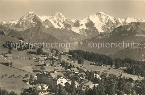 AK / Ansichtskarte Waldegg Beatenberg Panorama Blick auf Eiger Moench und Jungfrau Berner Alpen Kat. Beatenberg