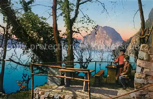 AK / Ansichtskarte Lago di Lugano Grotto sulla via di Gandria Luganersee Alpen Kat. Italien