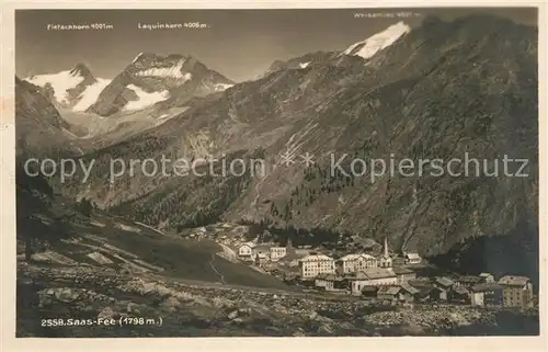 AK / Ansichtskarte Saas Fee Gesamtansicht Walliser Alpen Kat. Saas Fee