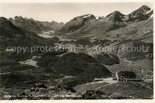 AK / Ansichtskarte Muottas Muragl Panorama Blick gegen das Oberengadin Alpen Kat. Muottas Muragl