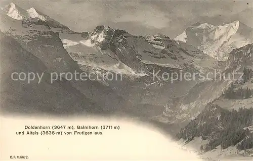 AK / Ansichtskarte Frutigen BE Gebirgspanorama mit Doldenhorn Balmhorn und Altels Berner Alpen Kat. Frutigen