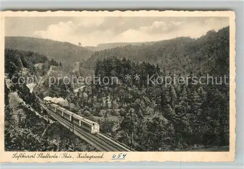 AK / Ansichtskarte Stadtroda Landschaftspanorama Heitzgrund Eisenbahn Dampflokomotive Kat. Stadtroda