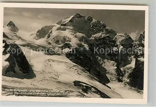 AK / Ansichtskarte Piz Bernina Gebirgspanorama von der Diavolezzahuette gesehen Kat. Piz Bernina